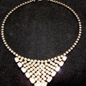 Vintage Art Deco Rhinestone Choker Necklace